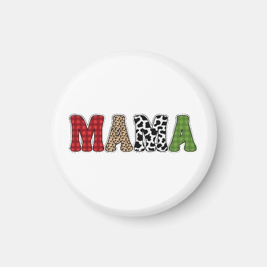 Aimant Conception de motif à carreaux de Mama Noël (Devant)