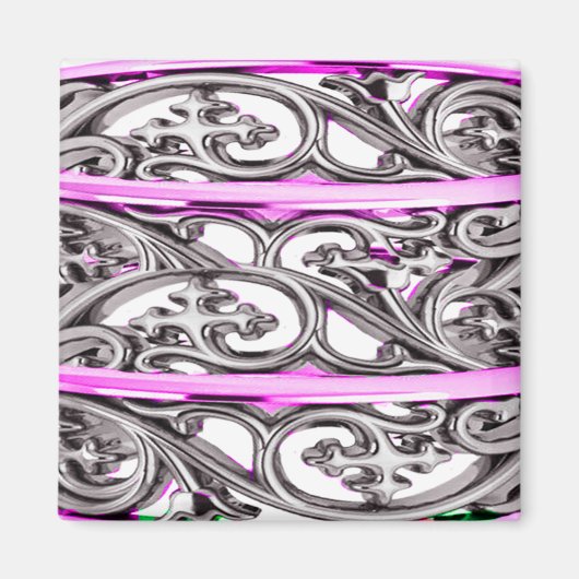 Aimant Conception de Motif croisé violet Filigree (Devant)