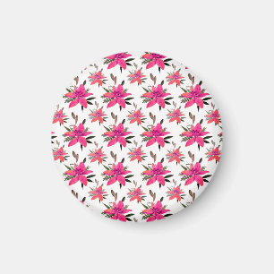 Aimant Conception de motif floral Fleurs roses