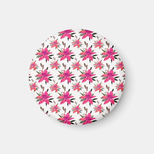 Aimant Conception de motif floral Fleurs roses (Devant)