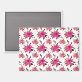 Aimant Conception de motif floral Fleurs roses (Recto/Verso)