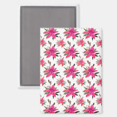 Aimant Conception de motif floral Fleurs roses (Recto/Verso)
