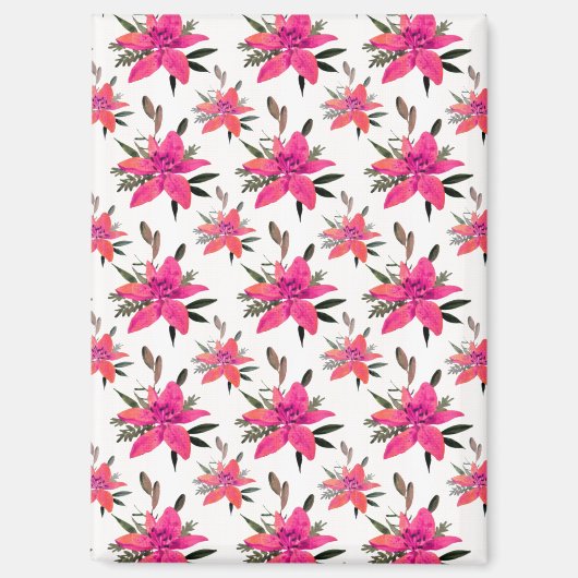 Aimant Conception de motif floral Fleurs roses (Recto)