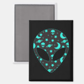 Aimant Conception de motif spatial à tête d'alien (Recto/Verso)