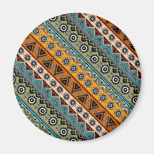 Aimant Conception de motifs aztèques ethniques colorés (Devant)