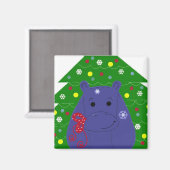 Aimant Conception de Noël Happy Hippo (Recto/Verso)