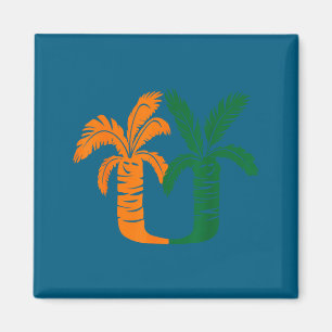 Aimant Conception de palmiers de Miami Classique Vintage