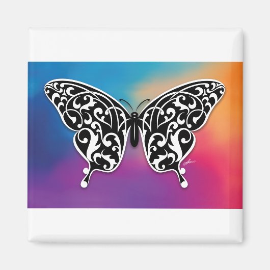 Aimant Conception de papillon avec des couleurs de couche (Devant)