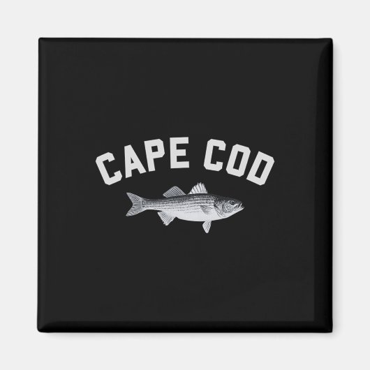 Aimant Conception de pêche amusante rayée de Cape Cod Str (Devant)