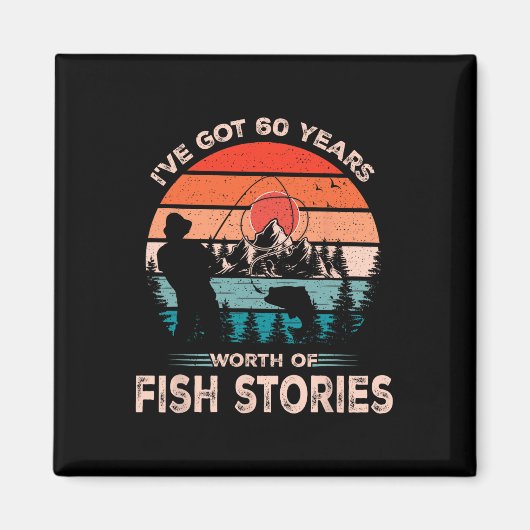 Aimant Conception de pêche cool 60 ans 60e anniversaire G (Devant)