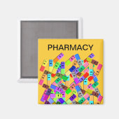 Aimant Conception de pharmacie "Happy Pills" (Recto/Verso)