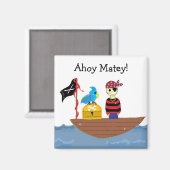 Aimant Conception de pirate Ahoy Matelot (Recto/Verso)