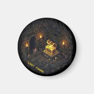 Aimant Conception de Pixel Art de Donjon Fantastique avec