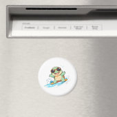 Aimant Conception de plage d'été de tortue chibi mignonne (In Situ (Lave-vaisselle))
