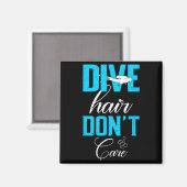 Aimant Conception de plongée drôle de plongée cheveux n'o (Recto/Verso)