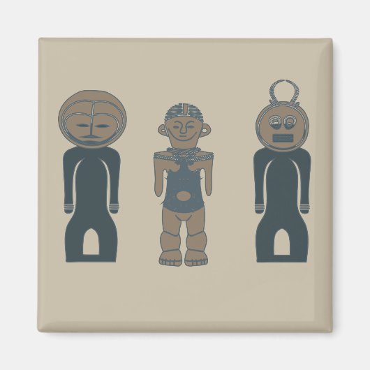 Aimant conception de portrait abstrait africain art afro (Devant)