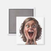 Aimant Conception de réaction de visage surpris (Recto/Verso)