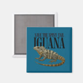 Aimant Conception de reptile d'iguane à queue épineuse à (Recto/Verso)