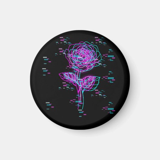 Aimant Conception de rose de pépin de néon (Devant)