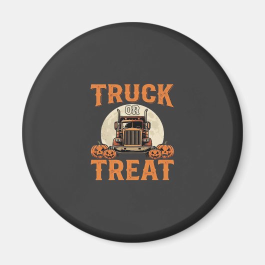 Aimant Conception de semi-remorque Halloween Truck or Tre (Devant)