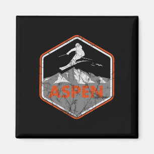 Aimant Conception de ski Ski Snowboard Skieur Montagnes A