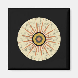 Aimant Conception de soleil levant rétro boho