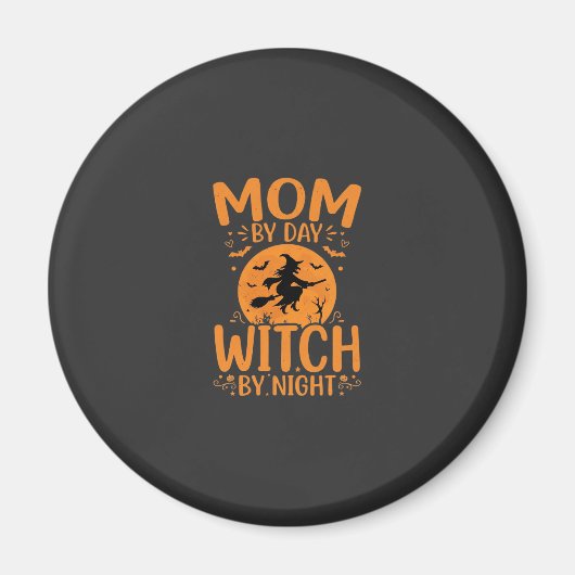 Aimant Conception de sorcière de maman Halloween (Devant)