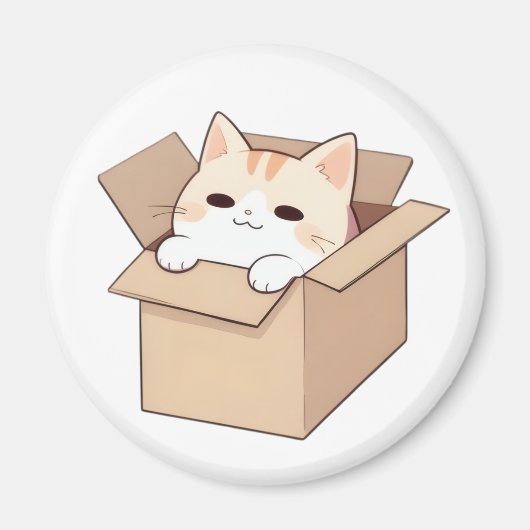 Aimant Conception de sticker Kawaii Chat Mignon dans une (Devant)