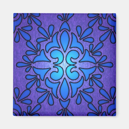Aimant Conception de style de verre teinté bleu violet (Devant)
