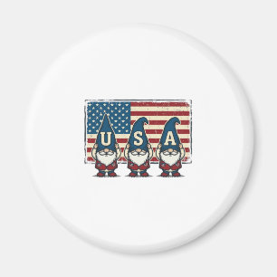 Aimant Conception de T-shirt blanc avec lutins patriotiqu