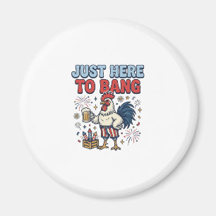 Aimant Conception de T-shirt de Bière Feu d'Artifice Coq