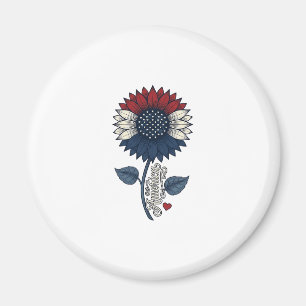 Aimant Conception de T-shirt patriotique Fleur de soleil 