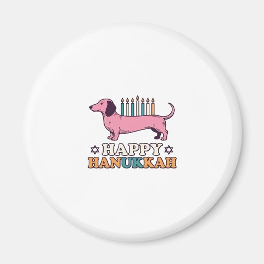 Aimant Conception de T-shirt pour chien avec Ménorah de D (Devant)