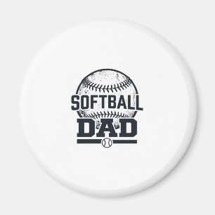 Aimant Conception de T-Shirt Vectoriel Papa Softball Vint