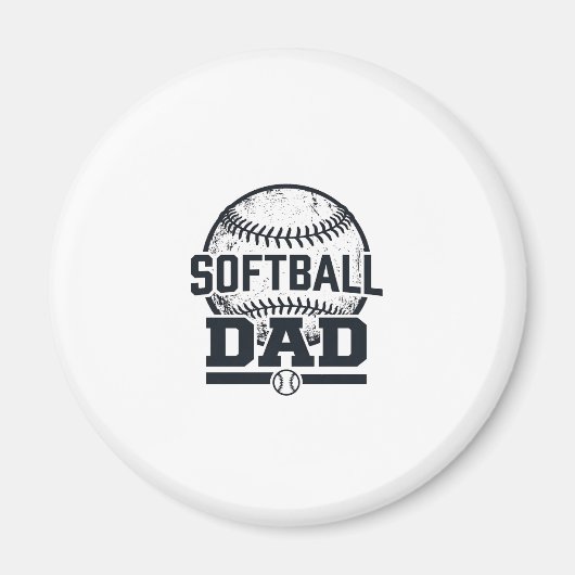 Aimant Conception de T-Shirt Vectoriel Papa Softball Vint (Devant)