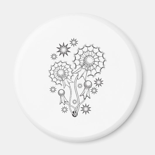 Aimant Conception de tatouage de pissenlit (Devant)