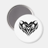 Aimant Conception de tatouage Tribal de grand coeur (Recto/Verso)