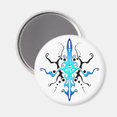 Aimant Conception de tatouage tribal de masque abstrait - (Recto/Verso)