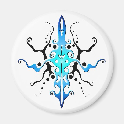 Aimant Conception de tatouage tribal de masque abstrait - (Devant)