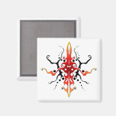 Aimant Conception de tatouage tribal de masque abstrait - (Recto/Verso)