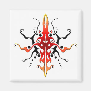Aimant Conception de tatouage tribal de masque abstrait -