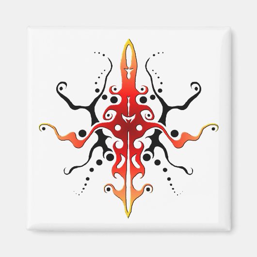 Aimant Conception de tatouage tribal de masque abstrait - (Devant)