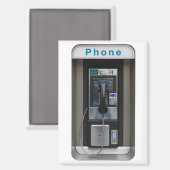 Aimant Conception de téléphone public rétro, Art de cabin (Recto/Verso)