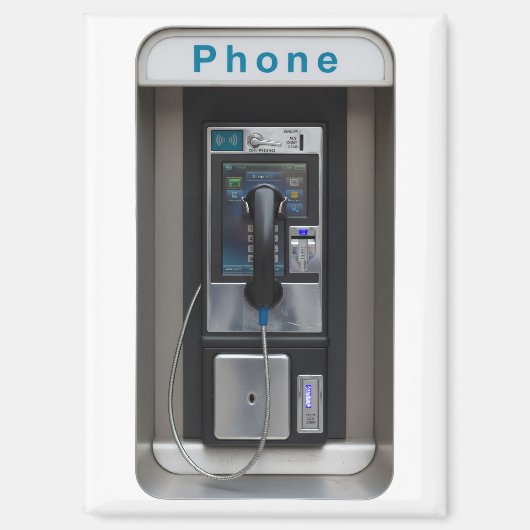 Aimant Conception de téléphone public rétro, Art de cabin (Recto)