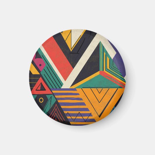 Aimant Conception de triangles de couleurs vives avec mot (Devant)