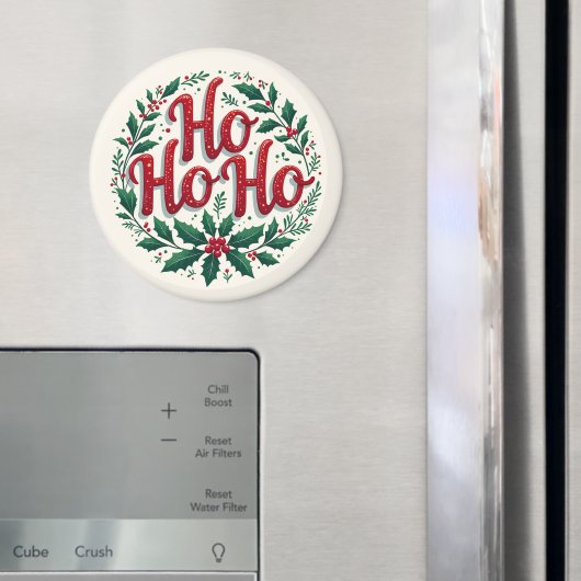 Aimant Conception de typographie de couronne de Noël Ho H (In situ (réfrigérateur))