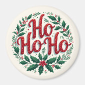 Aimant Conception de typographie de couronne de Noël Ho H (Devant)