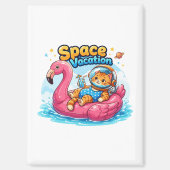 Aimant Conception de vacances de chat spatial Kawaii (Recto)