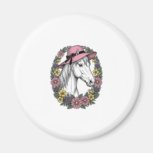Aimant Conception de vecteur d'art de portrait de cheval (Devant)
