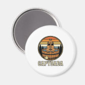 Aimant Conception de vecteur de capybara de papa rétro ba (Recto/Verso)